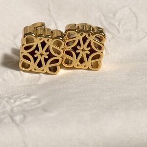 Loewe Gold and Red Intricate Earrings